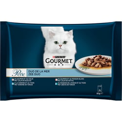 GOURMET PERLE Duo de la Mer Frischebeutel für ausgewachsene Katzen 4x85g