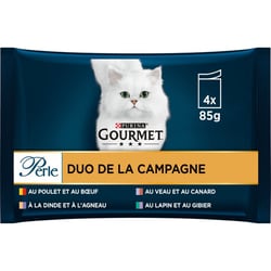 GOURMET PERLE Duo de la Campagne pour chat adulte 4x85g