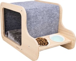 Niche avec gamelles pour chat Zolia Jukibox