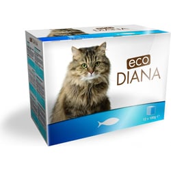 ECO DIANA Pack de 12 pochons d'émincés pour chat - Différentes saveurs