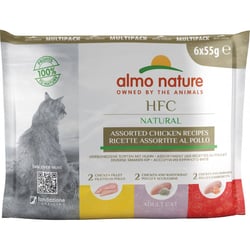 ALMO NATURE HFC Natural Pâtée 100% naturelle pour chat - Pack mutli saveurs 6x55gr