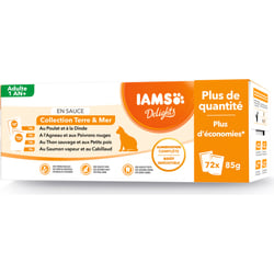 Iams Delights Terre & Mer pâtée en sauce pour chat 72 x 85 g