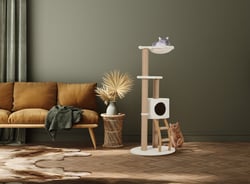 Arbre à chat design - 148 cm - Montana beige et bois Zolux