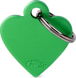 Médaille à graver Basic petit cœur alu Vert