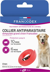 Francodex Collier Antiparasitaire en Dimpylate- Efficacité anti-puces 300 jours et anti-tiques 200 jours 