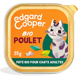 Edgard & Cooper Barquette de Pâtée Biologique Poulet frais Sans Céréales pour Chat Adulte