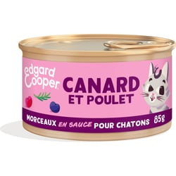 Edgard & Cooper Morceaux en Sauce Canard et Poulet frais Sans Céréales pour Chaton