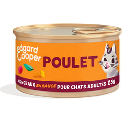 Edgard & Cooper Morceaux en Sauce Poulet frais Sans Céréales pour Chat Adulte