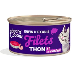 Edgard & Cooper Filets Thon et Crevettes frais Sans Céréales pour Chat