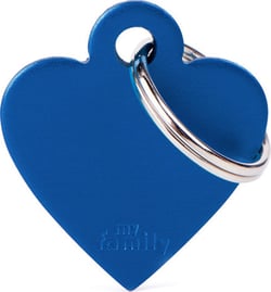 Médaille à graver Basic cœur alu bleu