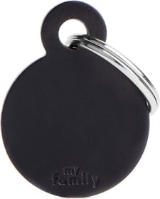 Médaille à graver Basic cercle alu noir