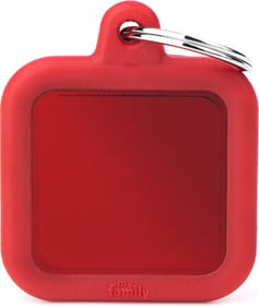 Médaille à graver Hushtag carré alu rouge