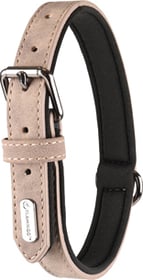 Collier chien DELU simili cuir et doublure néoprène - Taupe