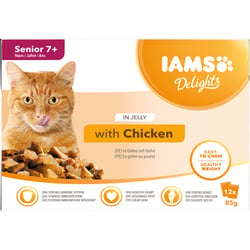 IAMS Delights pâtée en gelée au poulet pour chat sénior