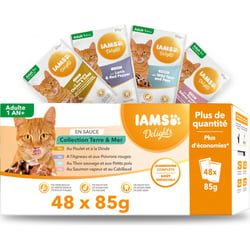 IAMS pâtée en sauce Collection Terre & Mer pour chat adulte