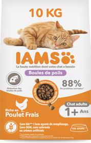 IAMS Advanced Nutrition croquettes anti boule de poils pour chat adulte au poulet frais