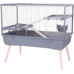 Cage pour lapin et grand rongeur - H92 cm à H114 cm - Zolux NEOLIFE grise