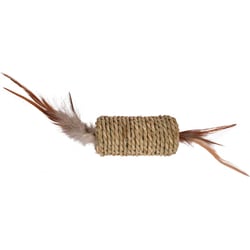 Jouet rouleau de sisal avec plume pour chat Flamingo