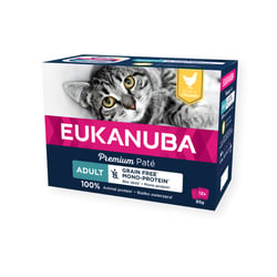 EUKANUBA getreidefreie Monoprotein-Nassfutter mit Huhn für erwachsene Katzen