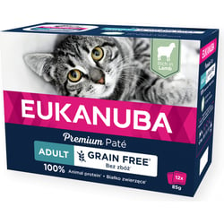 EUKANUBA Nassfutter ohne Getreide, reich an Lamm für ausgewachsene Katzen