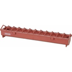 Mangeoire plastique avec grille pour volailles - Rouge