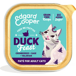 Edgard & Cooper Pâtée Naturelle Festive sans céréales au canard pour Chat adulte