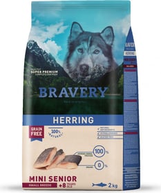 BRAVERY Mini Senior Sans céréales Hareng pour chien senior de petite taille