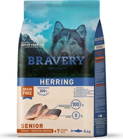 BRAVERY Senior Large/Medium Breed Sans Céréales au Hareng pour chien 