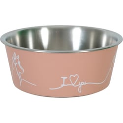 Gamelle inox antidérapante Love Dog - Rose