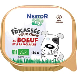 NESTOR BIO Pâtée sans céréales à la fricassées de bœuf et volailles pour chien