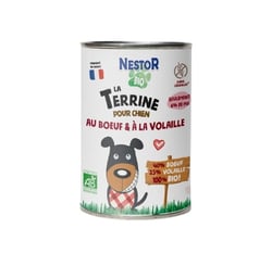 NESTOR BIO Pâtée sans céréales terrine bœuf et volailles pour chien