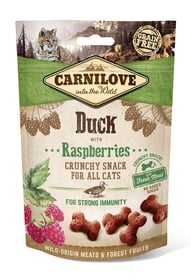 CARNILOVE Friandise Crunchy au Canard avec framboises pour chat