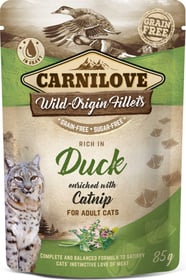 CARNILOVE Sachet fraîcheur au Canard avec herbe à chat pour chat