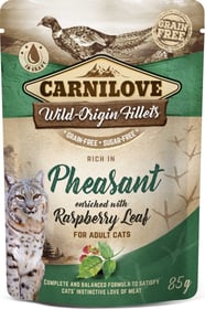 CARNILOVE Sachet fraîcheur au Faisan avec feuilles de framboisier pour chat