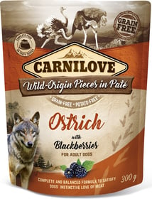 CARNILOVE Frischebeutel mit Strauß und Brombeeren für Hunde