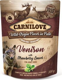 CARNILOVE Sachet fraîcheur au Venaison avec feuilles de fraisiers pour chien