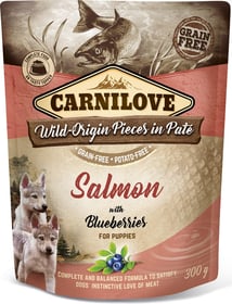 CARNILOVE Sachet fraîcheur au Saumon avec myrtilles pour chiot