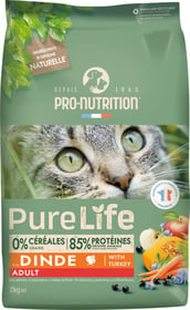 PRO-NUTRITION Pure Life Sans Céréales Adult à la Dinde pour Chat Adulte