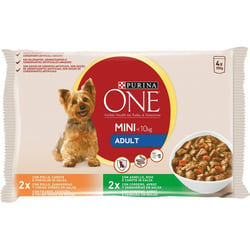 Purina One pâtée Poulet et Agneau en Sauce pour chien mini adulte