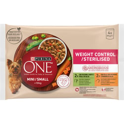 Purina One Weight Control / Sterilized Pâtée Dinde et Poulet pour chien mini adulte