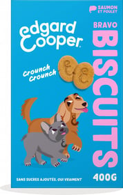 Edgard & Cooper Biscuits Protéinés Naturels Céréales Complètes Saumon & Poulet pour Chien