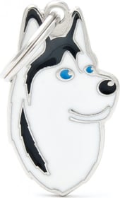 Médaille à graver Friends Husky noir et blanc