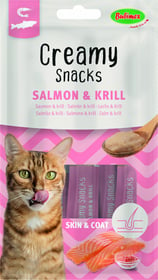 BUBIMEX Creamy Snacks Skin & Coat Friandise à lécher au saumon et krill