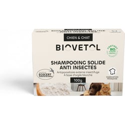 BIOVETOL Shampooing solide anti-insectes Bio pour chien et chat