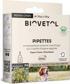 BIOVETOL Pipettes insectifuge moyen chien Bio