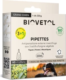 BIOVETOL Pipetten Insektenabwehrmittel für große Hunde Bio 