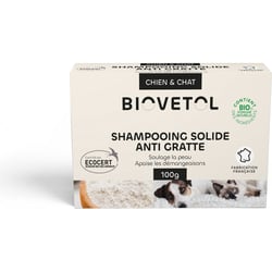 BIOVETOL Shampooing solide anti-gratte Bio pour chien et chat