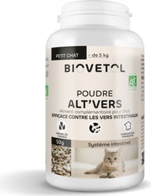 BIOVETOL Poudre Alt'vers bio pour petit chat 