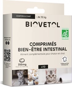 BIOVETOL Comprimés bien-être intestinal bio pour chat / chaton