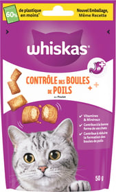 WHISKAS Controle des boules de poils au Poulet pour chat adulte